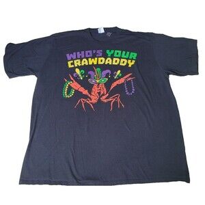 Whos Your Crawdaddy Crawfish Jester Beads Funny Mardi Gras Unisex T-shirt 3X